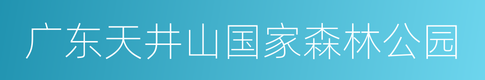 广东天井山国家森林公园的同义词