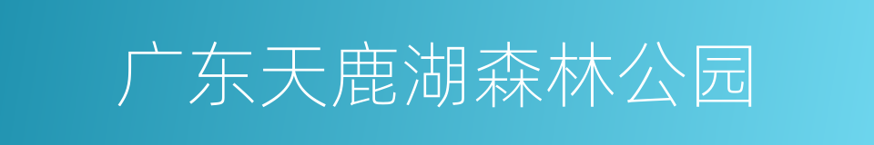 广东天鹿湖森林公园的同义词