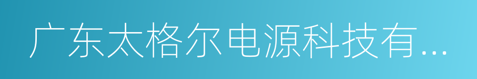 广东太格尔电源科技有限公司的同义词