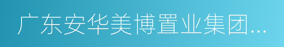 广东安华美博置业集团有限公司的同义词