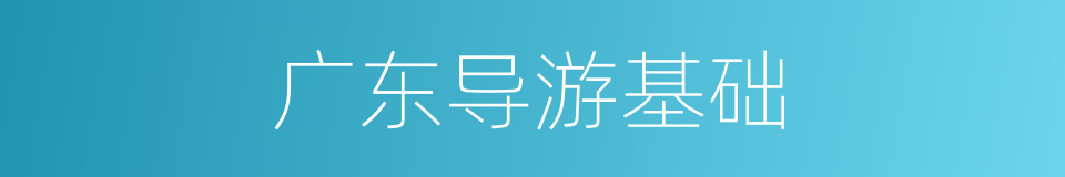 广东导游基础的同义词