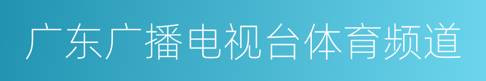 广东广播电视台体育频道的同义词