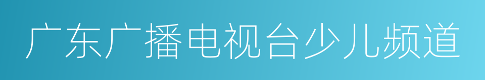 广东广播电视台少儿频道的同义词