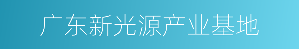 广东新光源产业基地的同义词