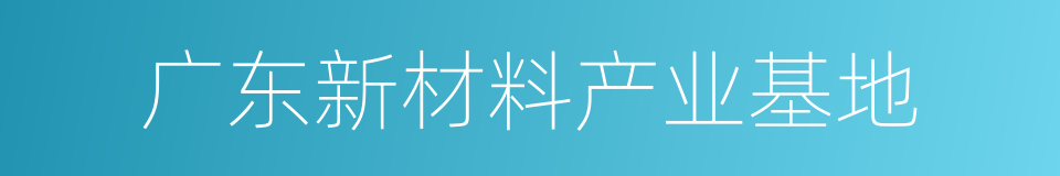 广东新材料产业基地的同义词