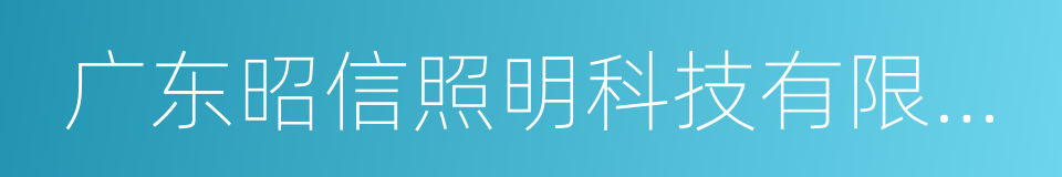 广东昭信照明科技有限公司的同义词