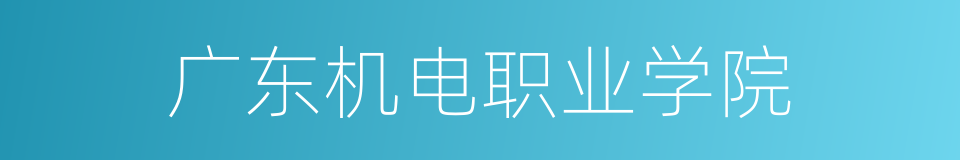 广东机电职业学院的同义词