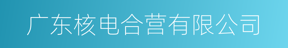 广东核电合营有限公司的同义词