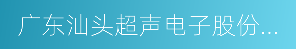 广东汕头超声电子股份有限公司的同义词