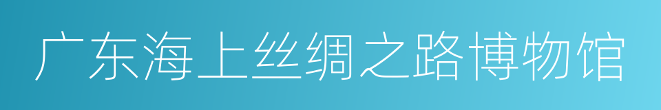 广东海上丝绸之路博物馆的同义词