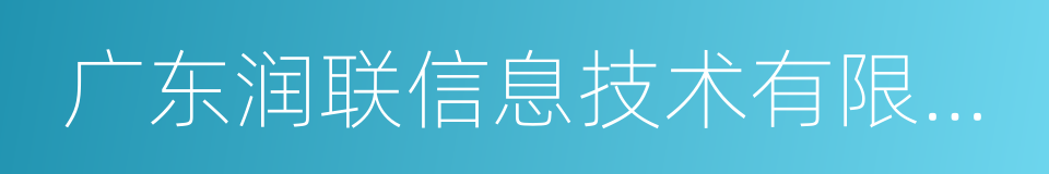 广东润联信息技术有限公司的同义词