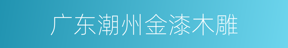 广东潮州金漆木雕的同义词