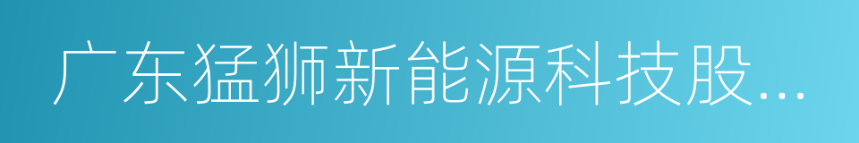 广东猛狮新能源科技股份有限公司的同义词