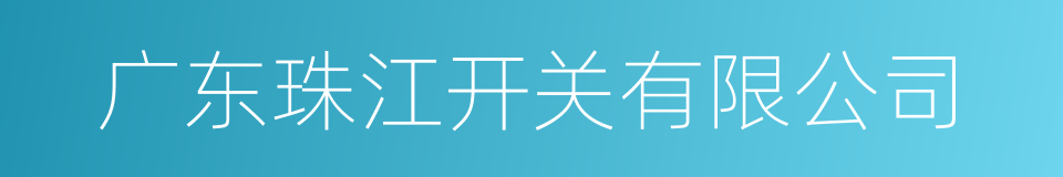 广东珠江开关有限公司的同义词