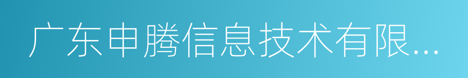 广东申腾信息技术有限公司的同义词