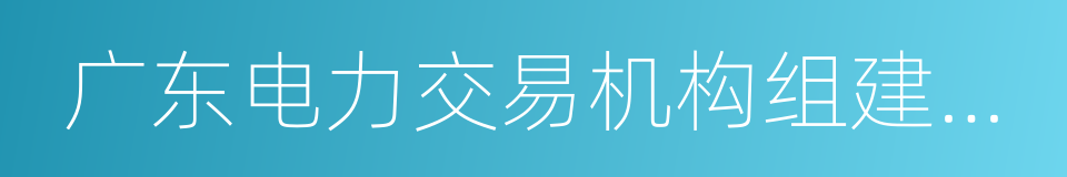 广东电力交易机构组建方案的同义词