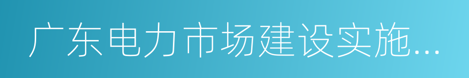 广东电力市场建设实施方案的同义词