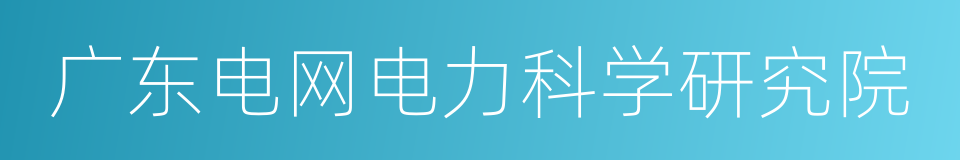 广东电网电力科学研究院的同义词