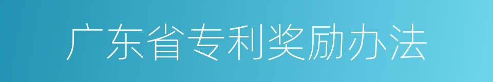 广东省专利奖励办法的同义词