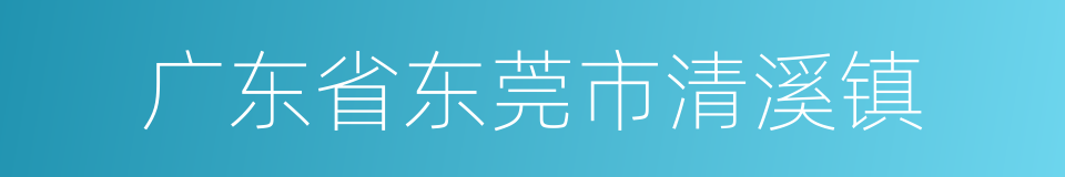 广东省东莞市清溪镇的同义词