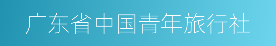 广东省中国青年旅行社的同义词