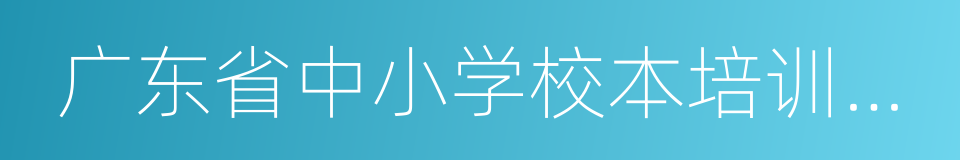 广东省中小学校本培训示范学校的同义词