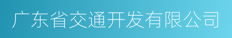 广东省交通开发有限公司的同义词