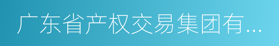 广东省产权交易集团有限公司的同义词