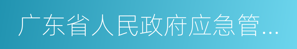 广东省人民政府应急管理办公室的同义词