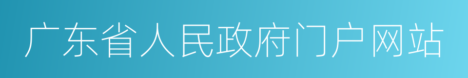 广东省人民政府门户网站的同义词