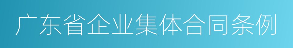 广东省企业集体合同条例的同义词