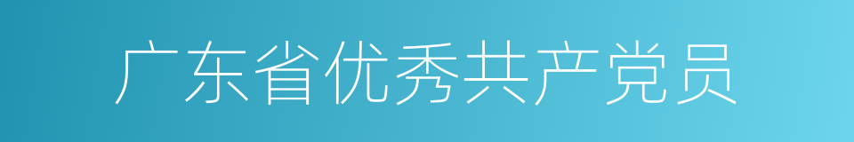 广东省优秀共产党员的同义词