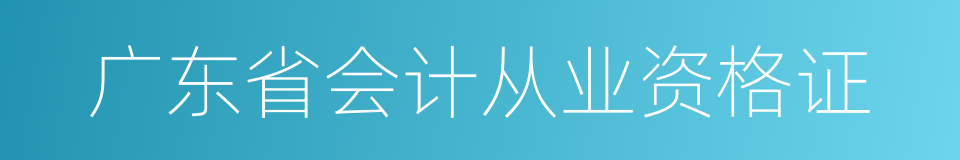 广东省会计从业资格证的同义词