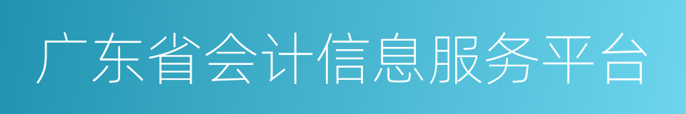 广东省会计信息服务平台的同义词