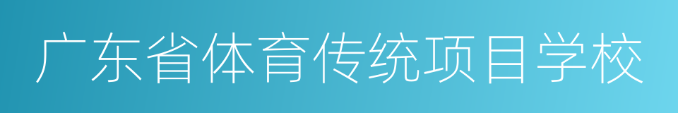 广东省体育传统项目学校的同义词