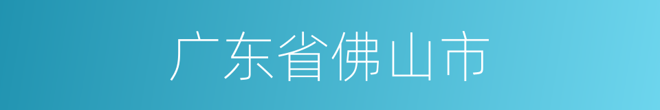 广东省佛山市的同义词