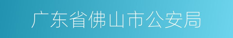 广东省佛山市公安局的同义词