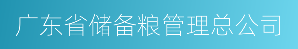 广东省储备粮管理总公司的同义词