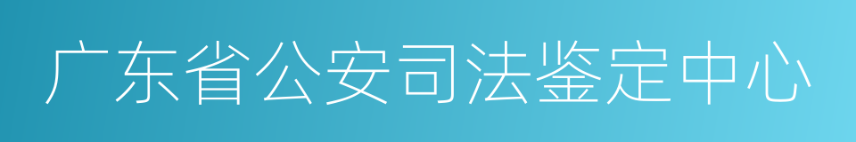 广东省公安司法鉴定中心的同义词