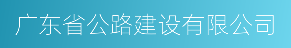 广东省公路建设有限公司的同义词