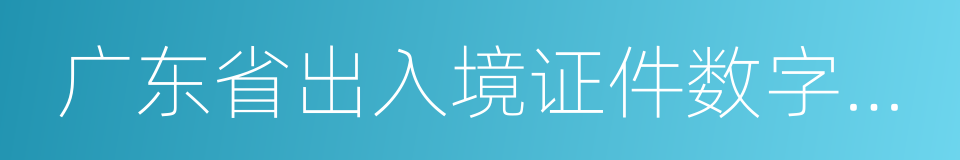 广东省出入境证件数字相片采集回执的同义词