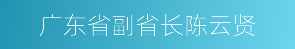 广东省副省长陈云贤的同义词