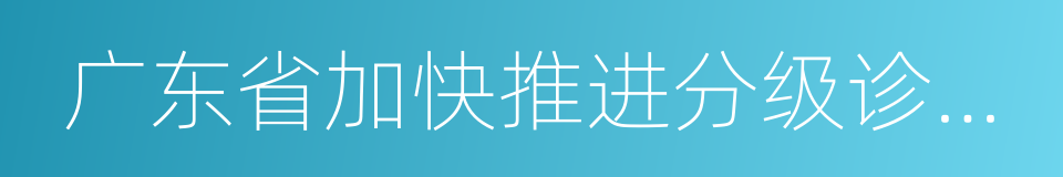 广东省加快推进分级诊疗制度建设实施方案的同义词