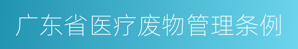 广东省医疗废物管理条例的同义词