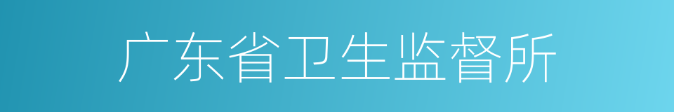 广东省卫生监督所的同义词