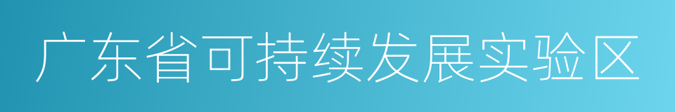 广东省可持续发展实验区的同义词