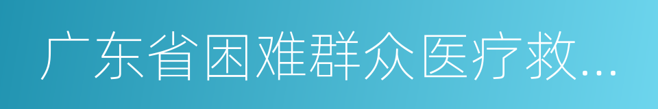 广东省困难群众医疗救助暂行办法的同义词