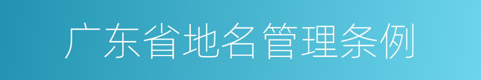 广东省地名管理条例的同义词