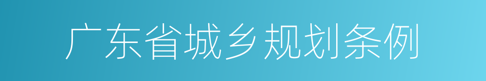 广东省城乡规划条例的同义词