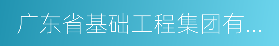 广东省基础工程集团有限公司的同义词